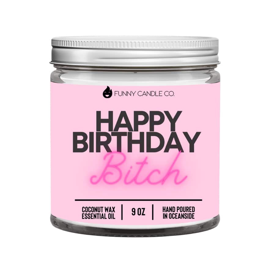 Hand poured Candle - Happy Birthday - Blush Bude